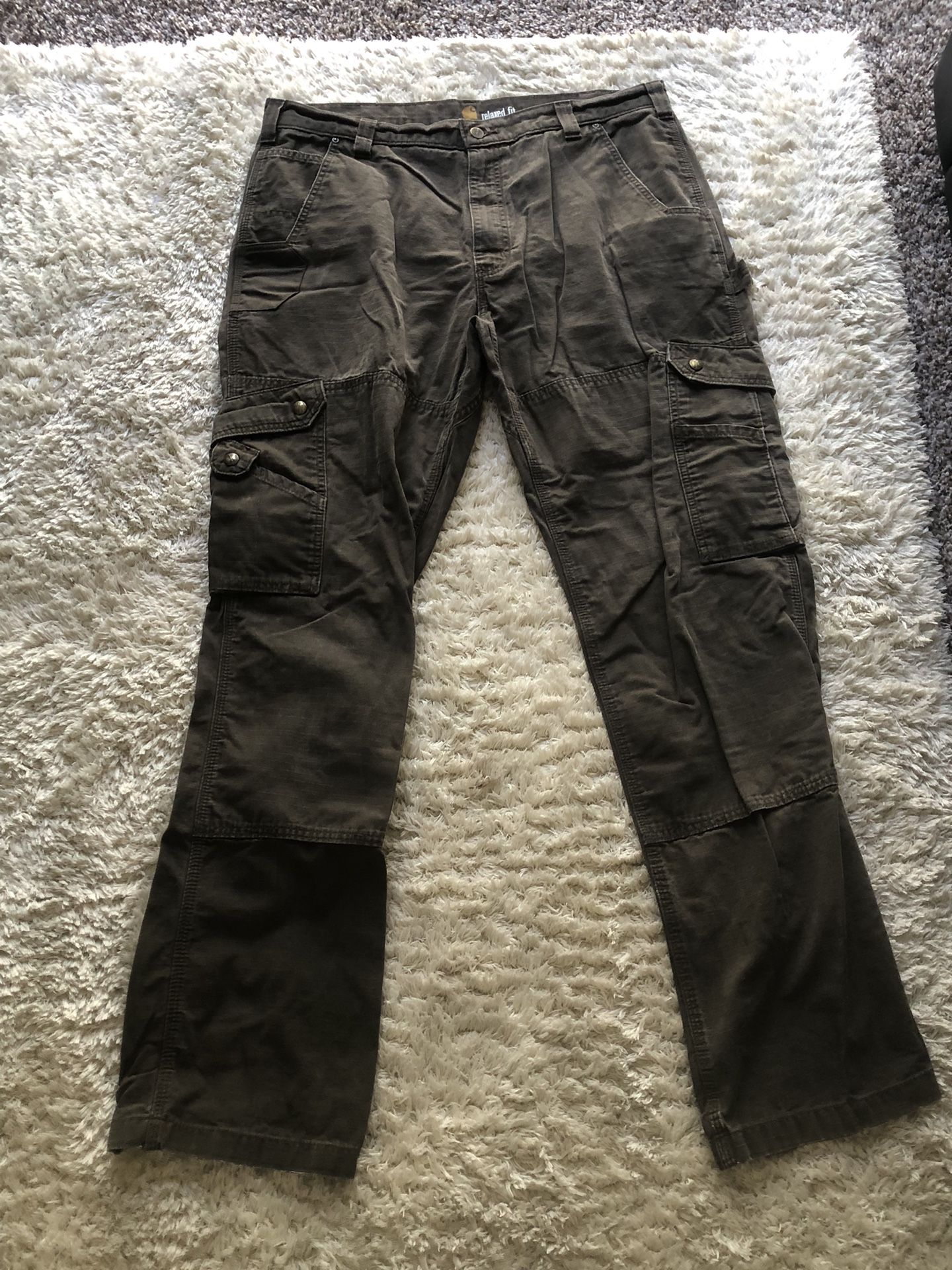 Vintage Brown Carhartt Work/Cargo Pants Relaxed Fit 38x36