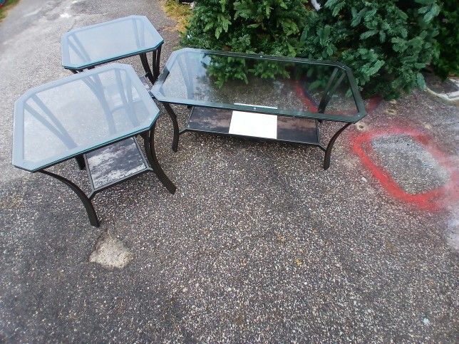 Glass Coffee Table Set
