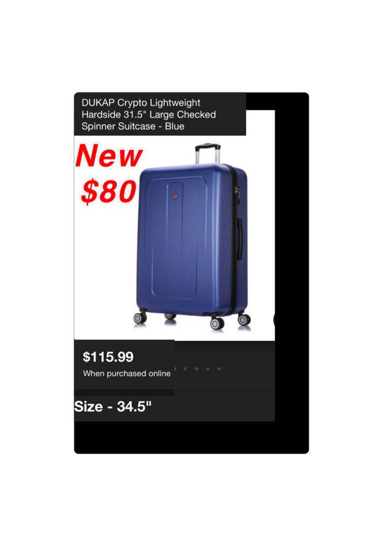 New light weight hard shell spinner suitcase $80 pick up east Palmdale Cash  only
