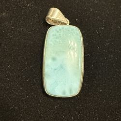 Sterling Silver Caribbean Larimar Pendant 