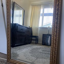 Large Ornate Gold Floor Mirror – Luxury Statement Piece