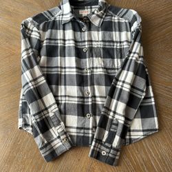 Girls Plaid Long Sleeve Button Up Shirt 