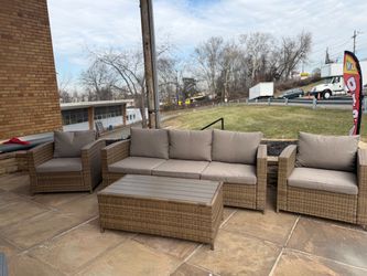 Brown 4pc Outdoor Patio Seating set - WAREHOUSE CLOSEOUT