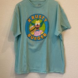 The Simpsons KRUSTY BURGER Graphic Print Adult Unisex T-shirt Size XL
