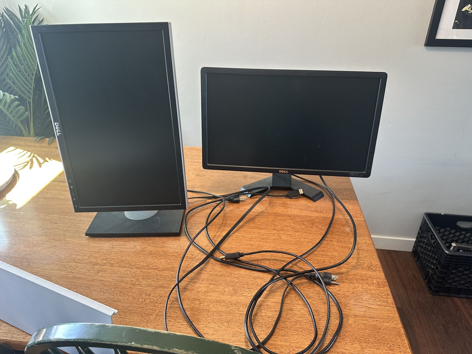 Dell Monitors with HDMI cords. Perfect for WFH set up.