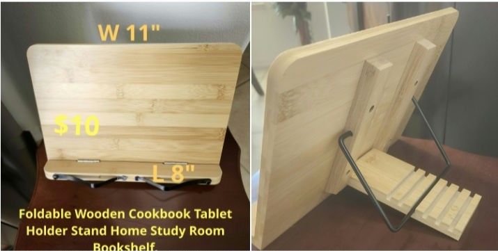 Tablet and Book Stand Natural Wood -