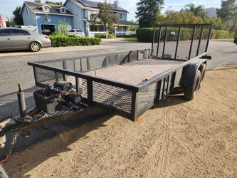 7x16 Black Steel Utility Trailer with Mesh Sides
