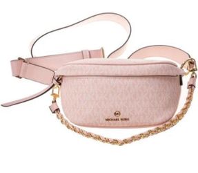 Michael Kors MK Pink Logo Waist Or Crossbody Bag New