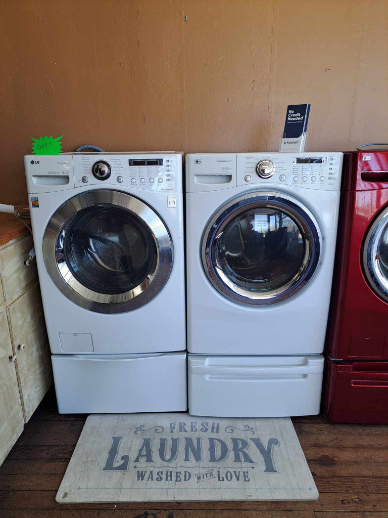 Lg Heavy Duty Super Capacity Washer And Electric Dryer Set Nice And Clean Financing Available 