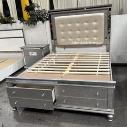 Queen Silver Bed Frame Brand New In Box 