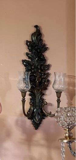 Ornate Bronze Wall Candle Sconce