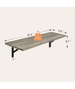 Super Jare Gray wash wall shelves (2 sets of 2)
