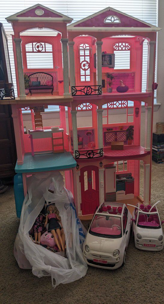 Barbie Doll House And Cars 