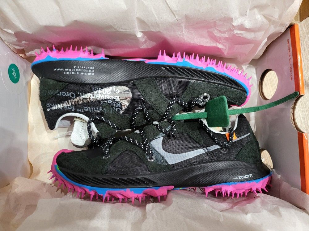 Off white nike zoom terra kiger 5 black size 8W