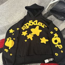Black And Yellow Sp5der Hoodie