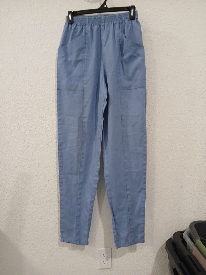 Nursing Scrub Pants Women's Size Large Color Light Blue.