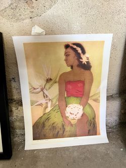 Seated Hula Dancer" by John Melville Kelly - Vintage Hawaiian Art Print