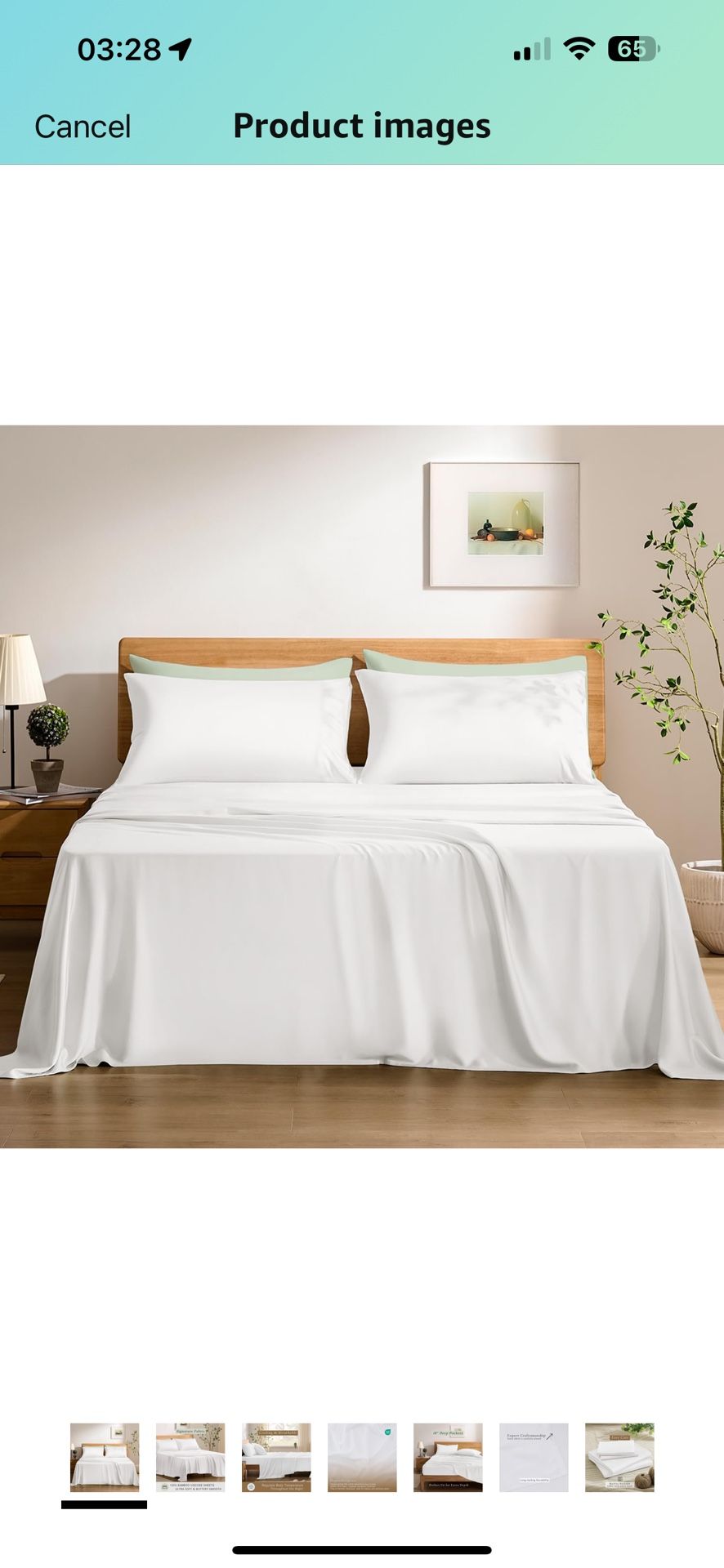 TOSMO Luxury Cooling Sheet Set - 100% Viscose from Bamboo, 4-Piece Bedding Set (Queen Size) - 18” Extra Deep Pockets, Oeko-Tex Certified, Silky Soft a
