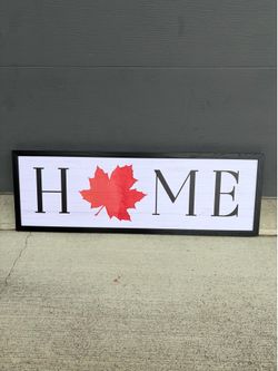 Maple Leaf “Home” Sign Canadian Canada