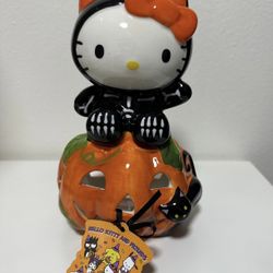 Hello Kitty Skeleton Pumpkin Ceramic Blue Sky