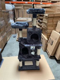 62inch Super Stable Cat Towers Cat Condo, Scratching Posts for Big Cat, Big Cat Gym for Cat, Dark Grey