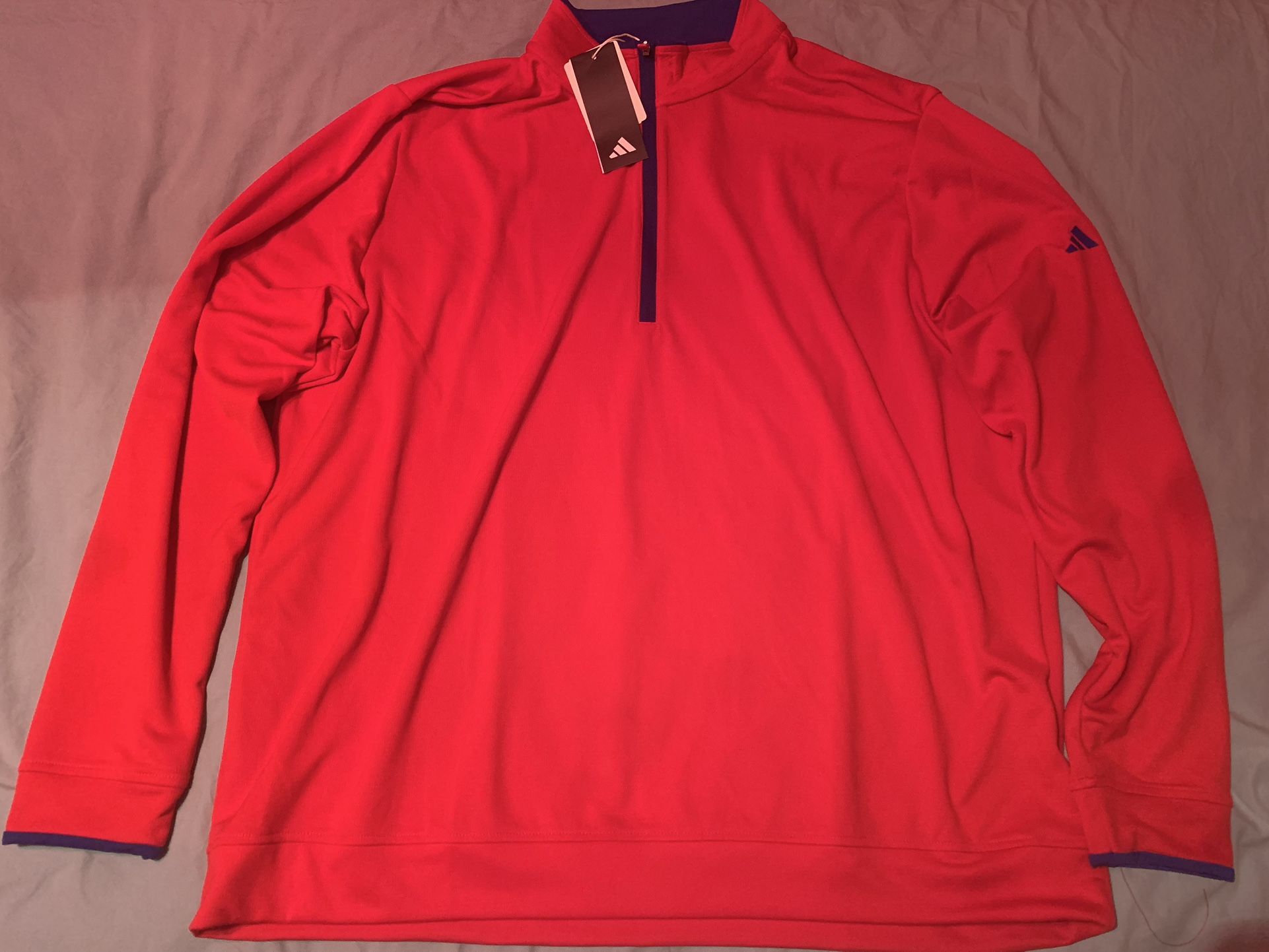 Red Adidas Core Lightweight 1/4-Zip Jacket; Men’s 2XL
