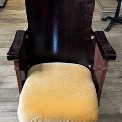 Antique Theater Seat Wood & Cast Iron