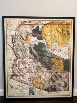 Vintage looking map of Arizona