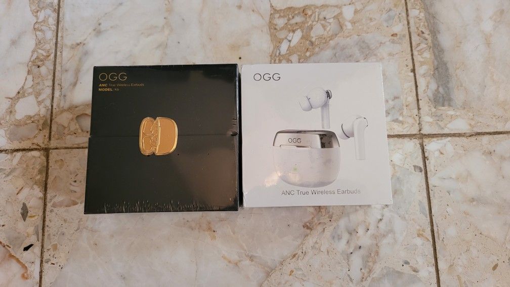 New/Sealed - OGG K6 ANC Wireless Earbuds - Black And White Available