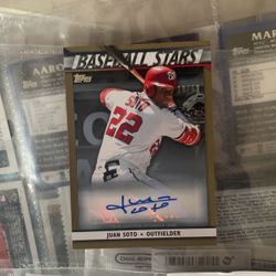 2020 Topps Update Juan Soto Baseball Stars Auto Gold Border 19/50 PSA POP ZERO!!!! Just Pulled