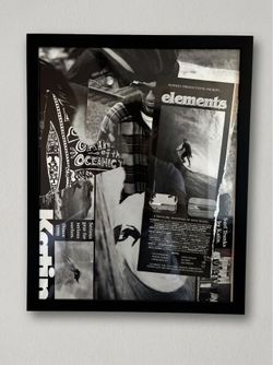 Vintage Surf Magazine Collage Art — ELEMENTS — Handmade Framed