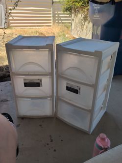2 Mainstays 3 drawer medium cart (no wheels)