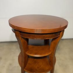 Vintage Solid Wood Round Side / Accent Table