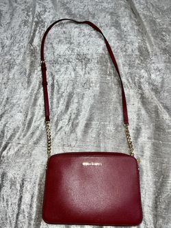 Michael Kors Jet Set Large Saffiano Leather Crossbody Bag  - Maroon