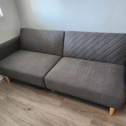 Mopio Chloe Futon Convertible Sofa Sleeper Futon - Dark Grey