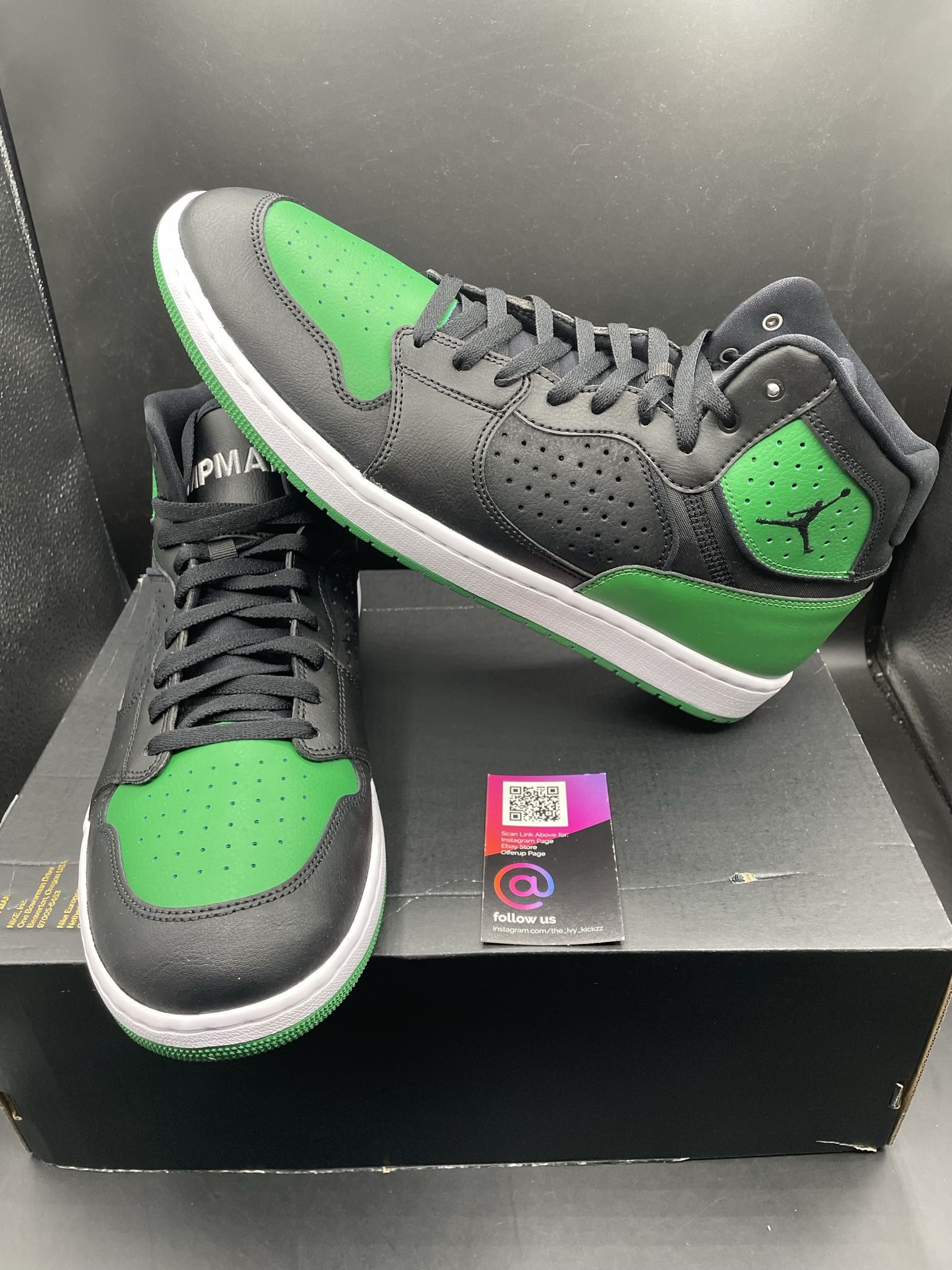 New Nike Air Jordan Access Black Aloe Verde Green Men's Size 14