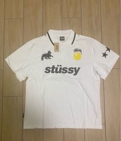 Stussy Football Jersey Polo Shirt White