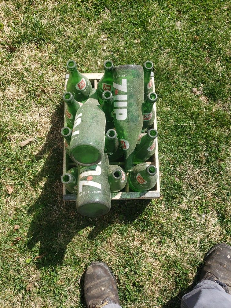 Vintage 7 UP Bottles