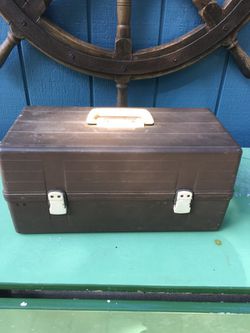 Vintage plastic fishing tackle box