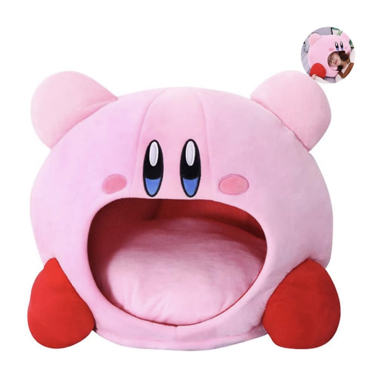 Cute Game Kirby Siesta Plush Sleep Pillow Toe Box Toy Pet Bed Cosplay Sleeping Mat for Cat Dog