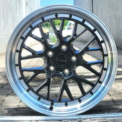 18x8.5 5x114.3 / 5x100 ET35 TRAKLITE TURBULANCE – Gloss Black / Polished Lip