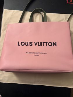 Large pink and green shopper tote