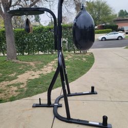 Dual Punching Bag Station With  Aqua Bag 