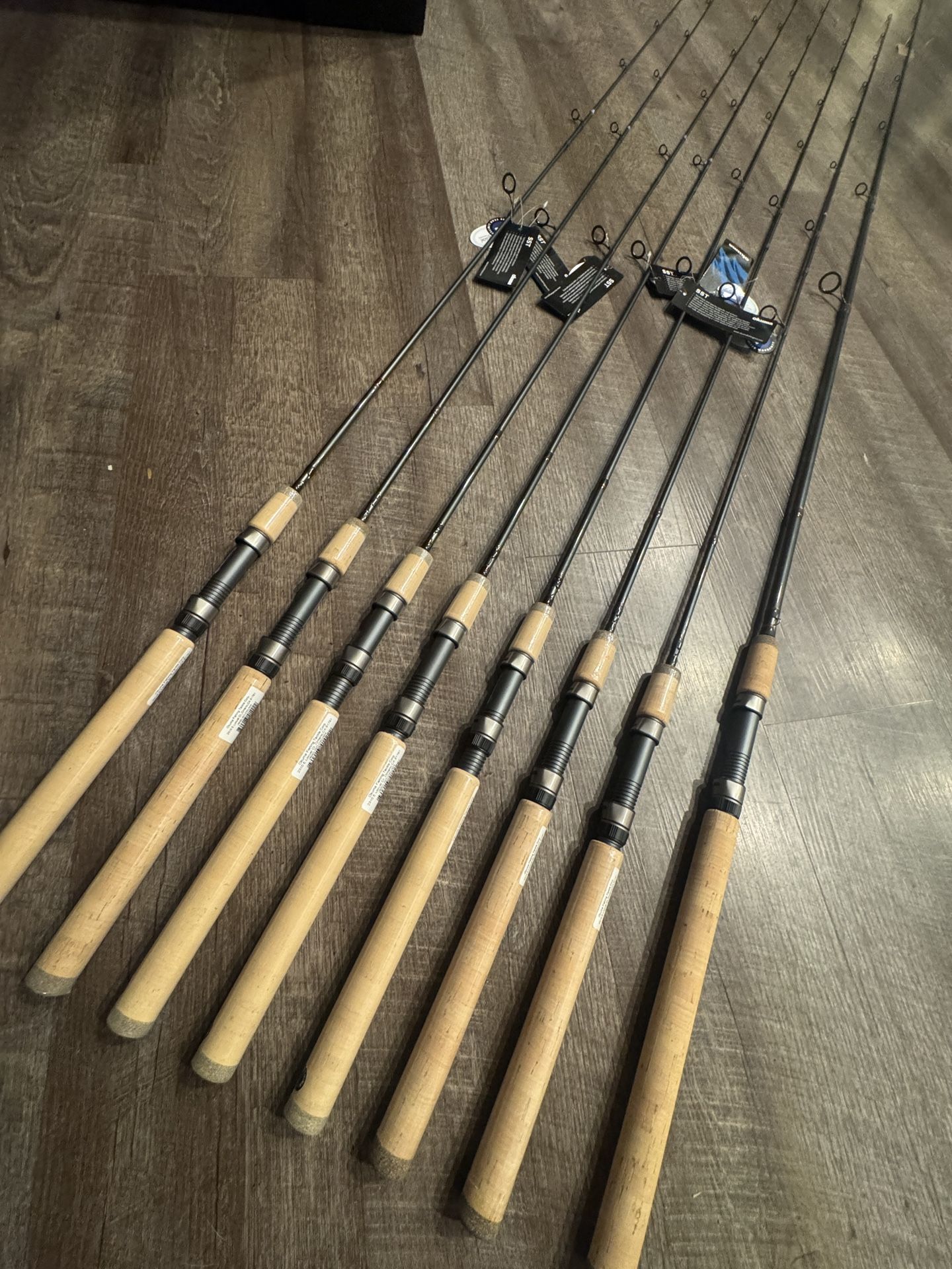 Okuma SST Light Spinning Two Piece Fishing Rods.