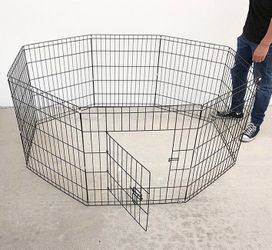 (Brand New) $39 Dog Playpen 8-Panel, Each Panel 24” Tall X 24” Wide Pet Exercise Fence Crate Kennel Gate