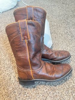 Justin Brown Leather Cowboy Boots – Size 6D