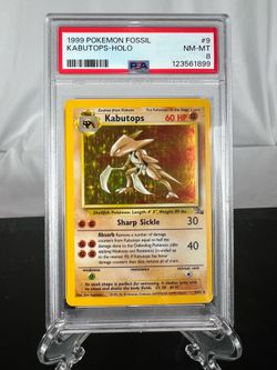 Kabutops # 9 Holo Fossil PSA NM-MT 8! FRESH SLAB!!