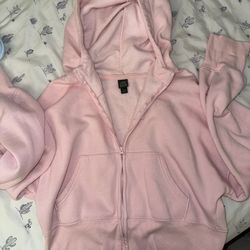 Pink Cropped Hoodie