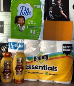 Household Bundle – Puffs, Bounty, Garnier Shampoo & Conditioner