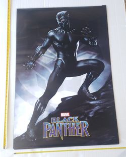 Black Panther Marvel Poster! LIKE NEW--NEVER HUNG OR USED! Large 36" inches x 24" inches